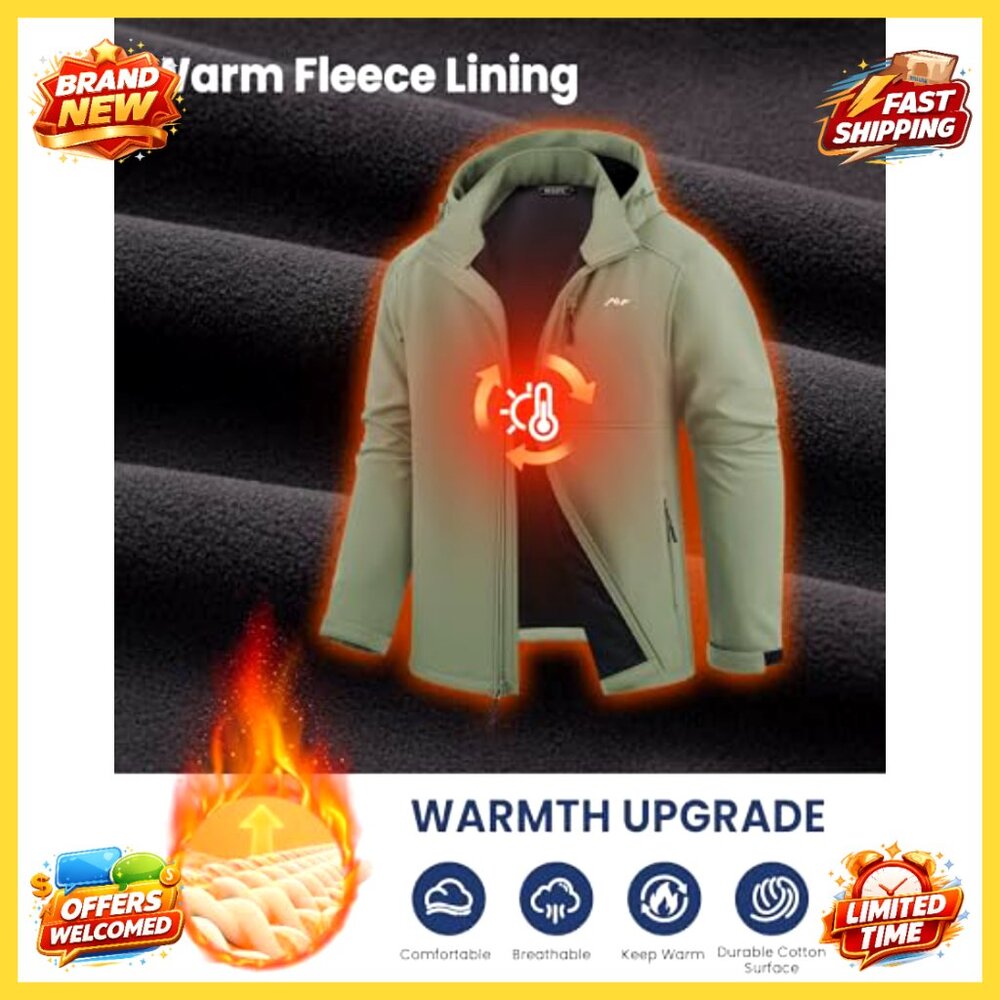 Men's Softshell Jacket Waterproof Lightweight Fle… - image 5